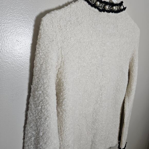 White House Black Market Pearl Detail Cardigan Sweater Sz XS - Picture 8 of 13